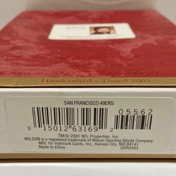 Vintage 49ers Football Helmet Shield NFL Collection Hallmark Ornament NIP 2001 - Picture 5 of 7
